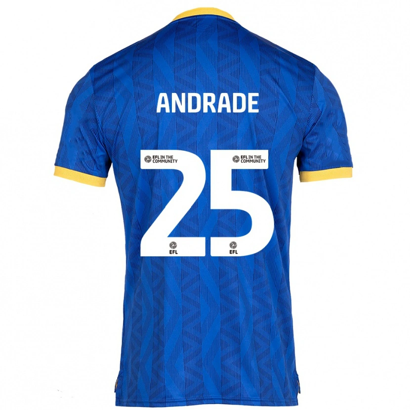Danxen Mujer Camiseta Maria Andrade #25 Azul Marino Amarillo 1ª Equipación 2025/26 La Camisa