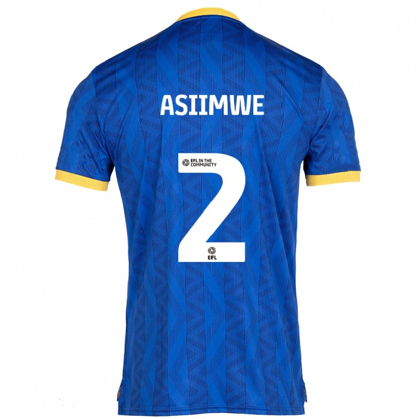 Danxen Mujer Camiseta Nathan Asiimwe #2 Azul Marino Amarillo 1ª Equipación 2025/26 La Camisa
