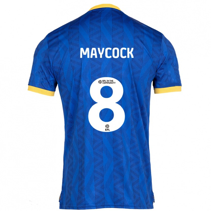Danxen Mujer Camiseta Callum Maycock #8 Azul Marino Amarillo 1ª Equipación 2025/26 La Camisa
