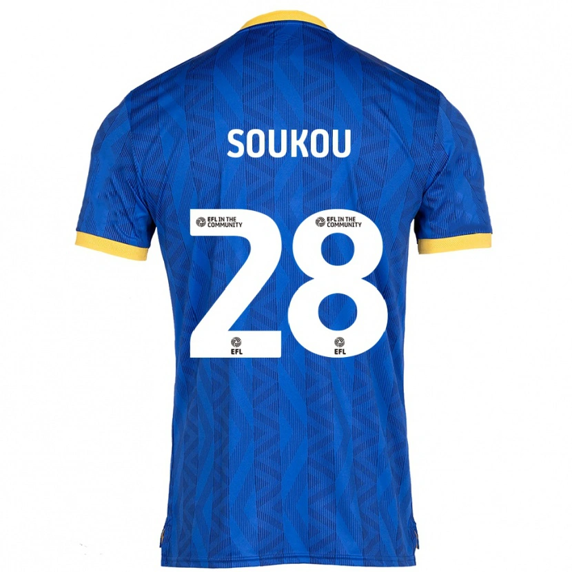 Danxen Mujer Camiseta Shaun Soukou #28 Azul Marino Amarillo 1ª Equipación 2025/26 La Camisa