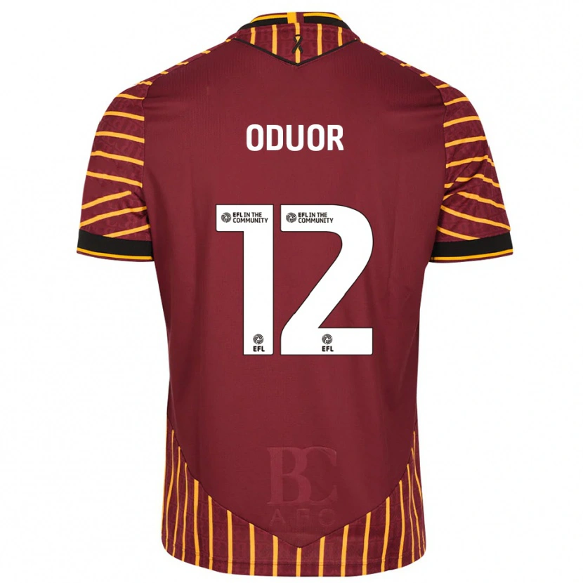 Danxen Mujer Camiseta Clarke Oduor #12 Naranja Borgoña 1ª Equipación 2025/26 La Camisa