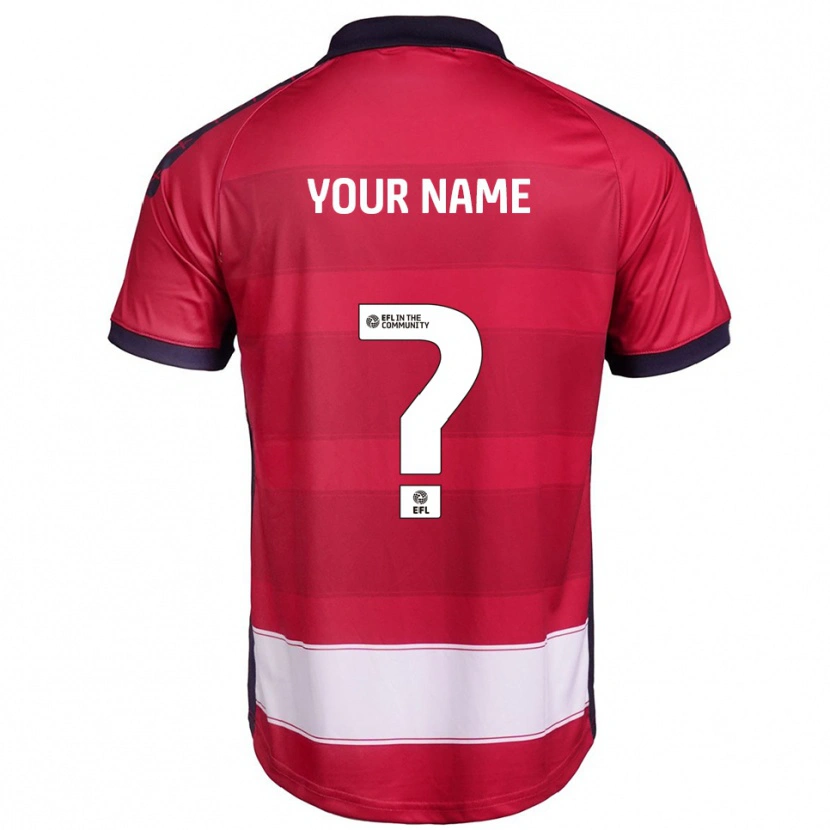 Danxen Mujer Camiseta Su Nombre #0 Rojo Blanco 1ª Equipación 2025/26 La Camisa