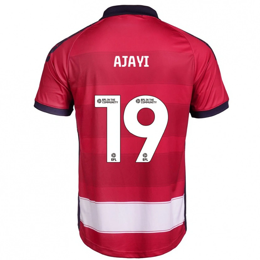 Danxen Mujer Camiseta Damola Ajayi #19 Rojo Blanco 1ª Equipación 2025/26 La Camisa