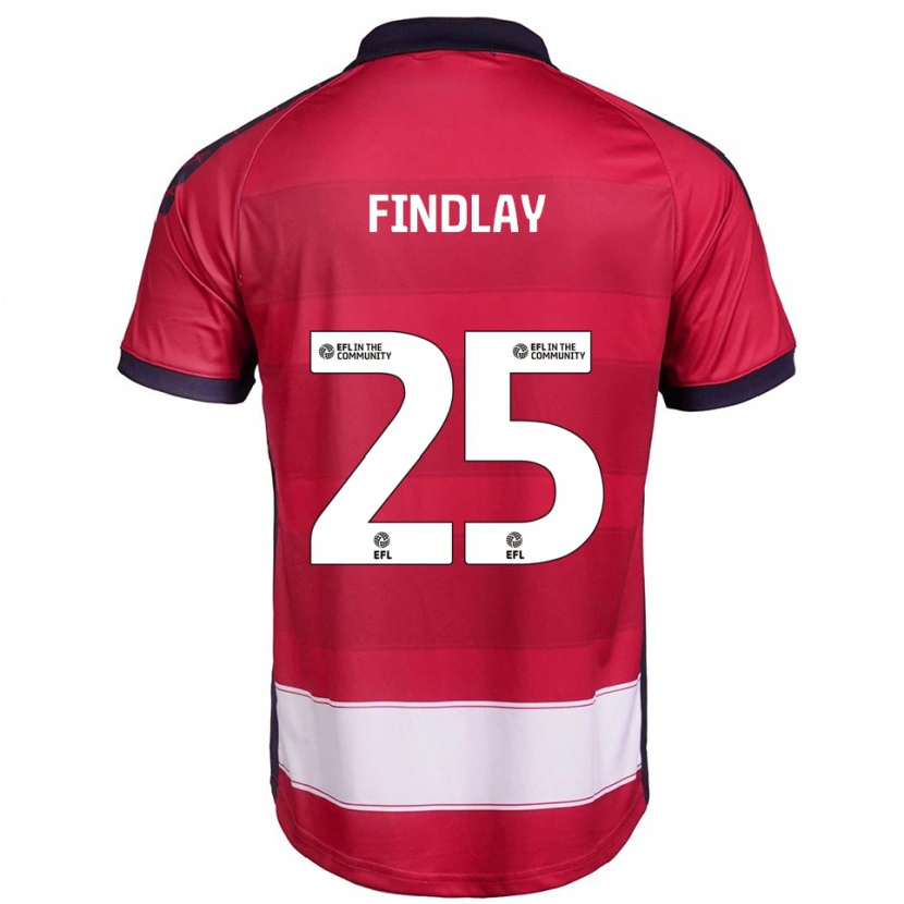 Danxen Mujer Camiseta Holly Findlay #25 Rojo Blanco 1ª Equipación 2025/26 La Camisa