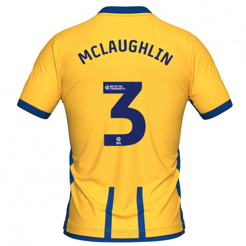 Danxen Mujer Camiseta Stephen Mclaughlin #3 Amarillo Azul 1ª Equipación 2025/26 La Camisa