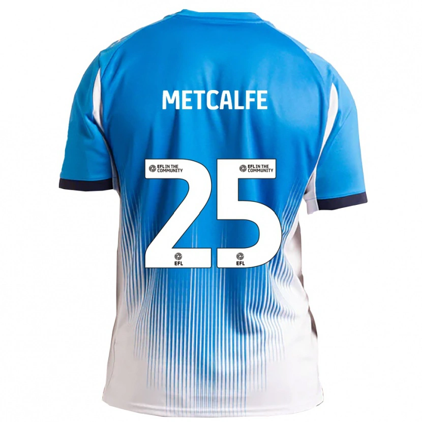 Danxen Mujer Camiseta Max Metcalfe #25 Azul Blanco 1ª Equipación 2025/26 La Camisa