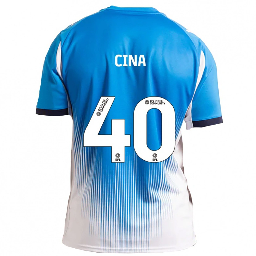 Danxen Mujer Camiseta Bruno Cina #40 Azul Blanco 1ª Equipación 2025/26 La Camisa