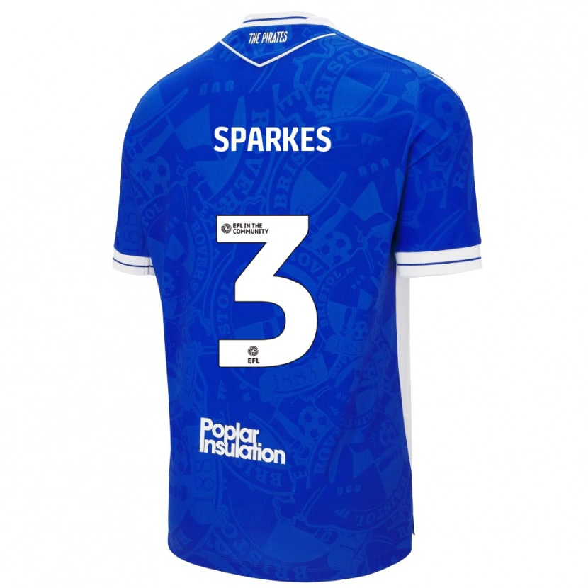 Danxen Mujer Camiseta Jack Sparkes #3 Azul Blanco 1ª Equipación 2025/26 La Camisa