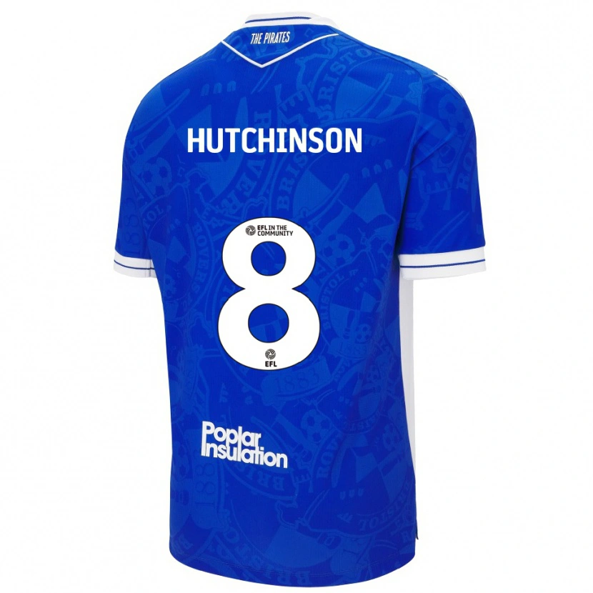 Danxen Mujer Camiseta Isaac Hutchinson #8 Azul Blanco 1ª Equipación 2025/26 La Camisa