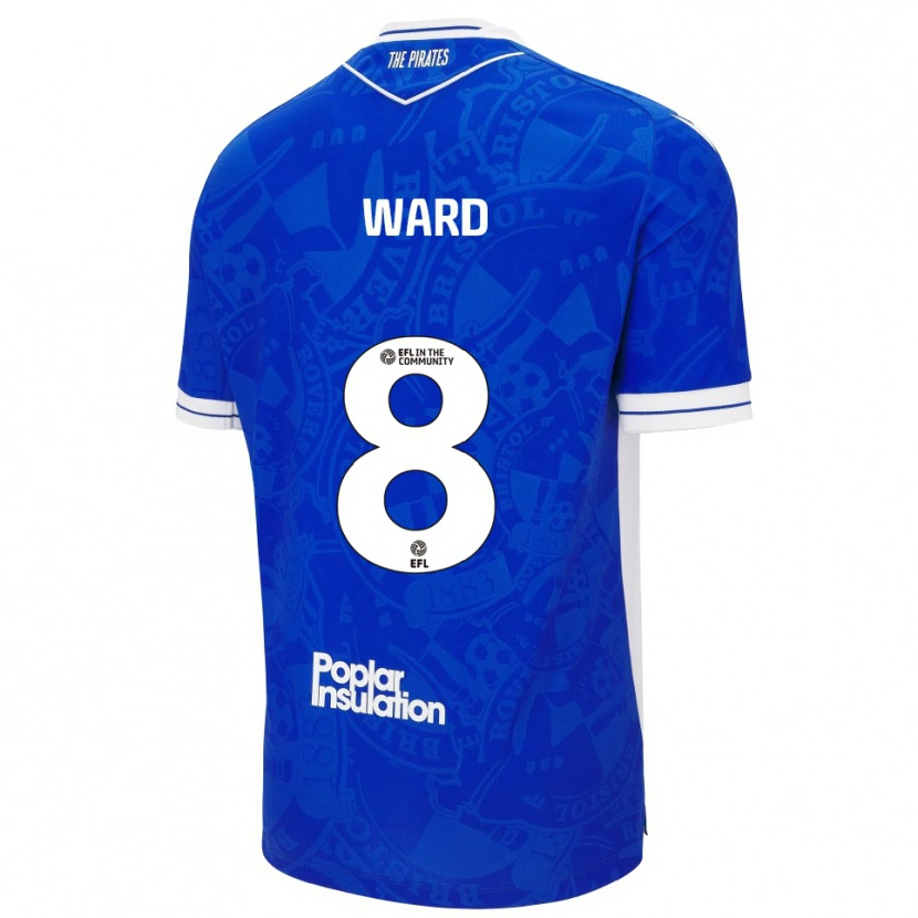 Danxen Mujer Camiseta Grant Ward #8 Azul Blanco 1ª Equipación 2025/26 La Camisa