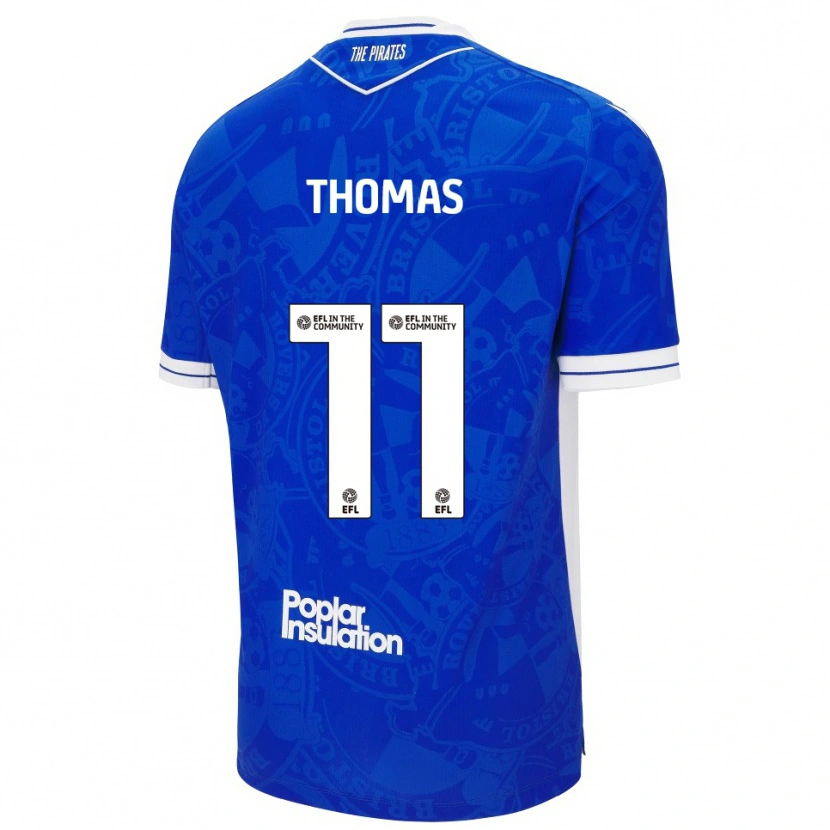 Danxen Mujer Camiseta Luke Thomas #11 Azul Blanco 1ª Equipación 2025/26 La Camisa