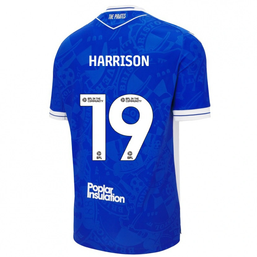 Danxen Mujer Camiseta Ellis Harrison #19 Azul Blanco 1ª Equipación 2025/26 La Camisa
