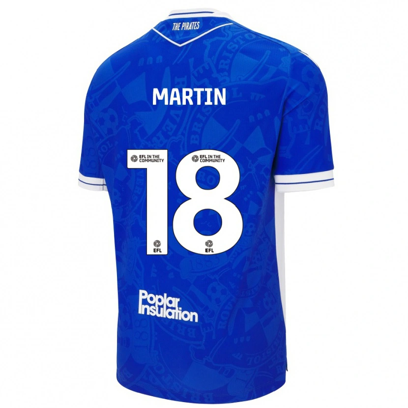 Danxen Mujer Camiseta Chris Martin #18 Azul Blanco 1ª Equipación 2025/26 La Camisa