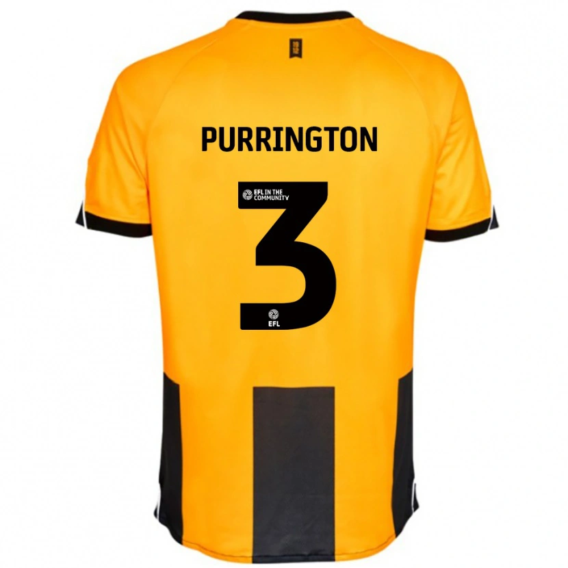 Danxen Mujer Camiseta Ben Purrington #3 Naranja Negro 1ª Equipación 2025/26 La Camisa