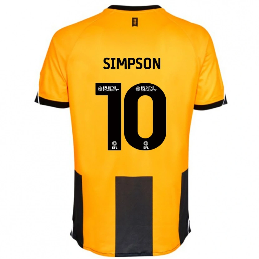 Danxen Mujer Camiseta Harley-Jean Simpson #10 Naranja Negro 1ª Equipación 2025/26 La Camisa