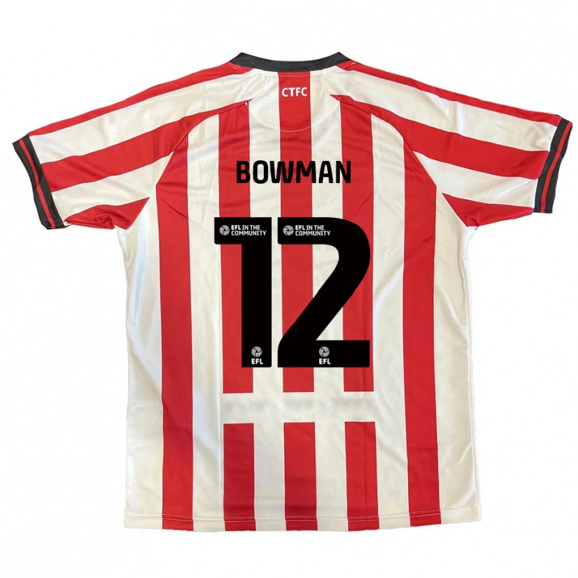 Danxen Mujer Camiseta Ryan Bowman #12 Rojo Blanco Negro 1ª Equipación 2025/26 La Camisa