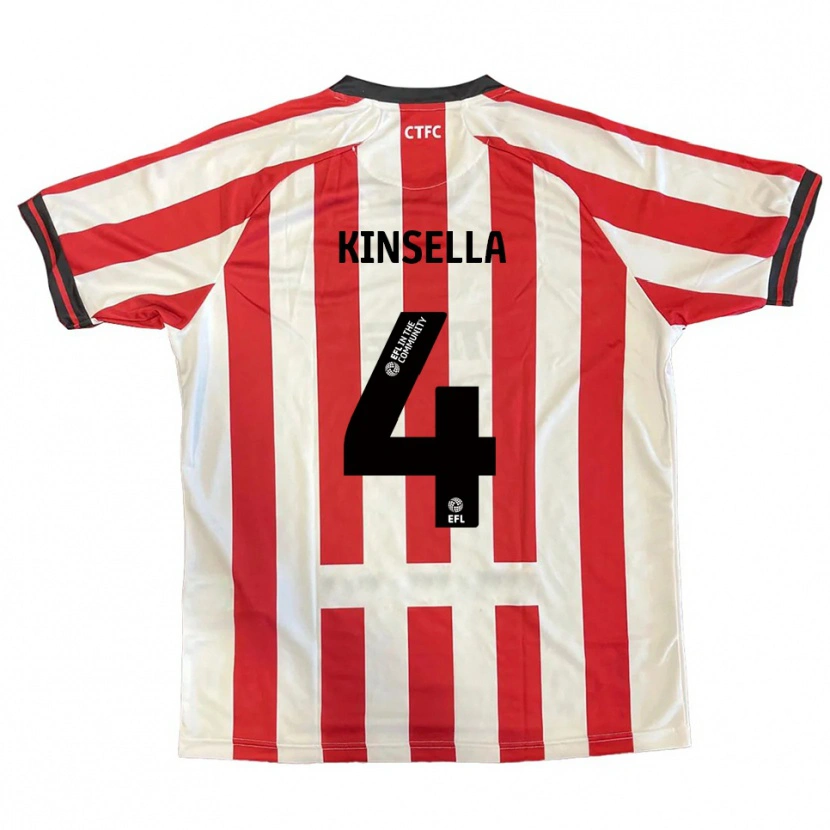 Danxen Mujer Camiseta Liam Kinsella #4 Rojo Blanco Negro 1ª Equipación 2025/26 La Camisa