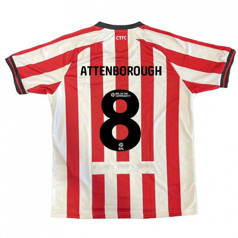 Danxen Mujer Camiseta Megan Attenborough #8 Rojo Blanco Negro 1ª Equipación 2025/26 La Camisa