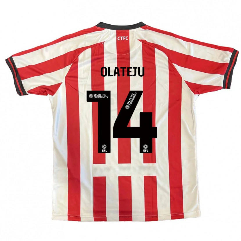Danxen Mujer Camiseta Ibrahim Olateju #14 Rojo Blanco Negro 1ª Equipación 2025/26 La Camisa
