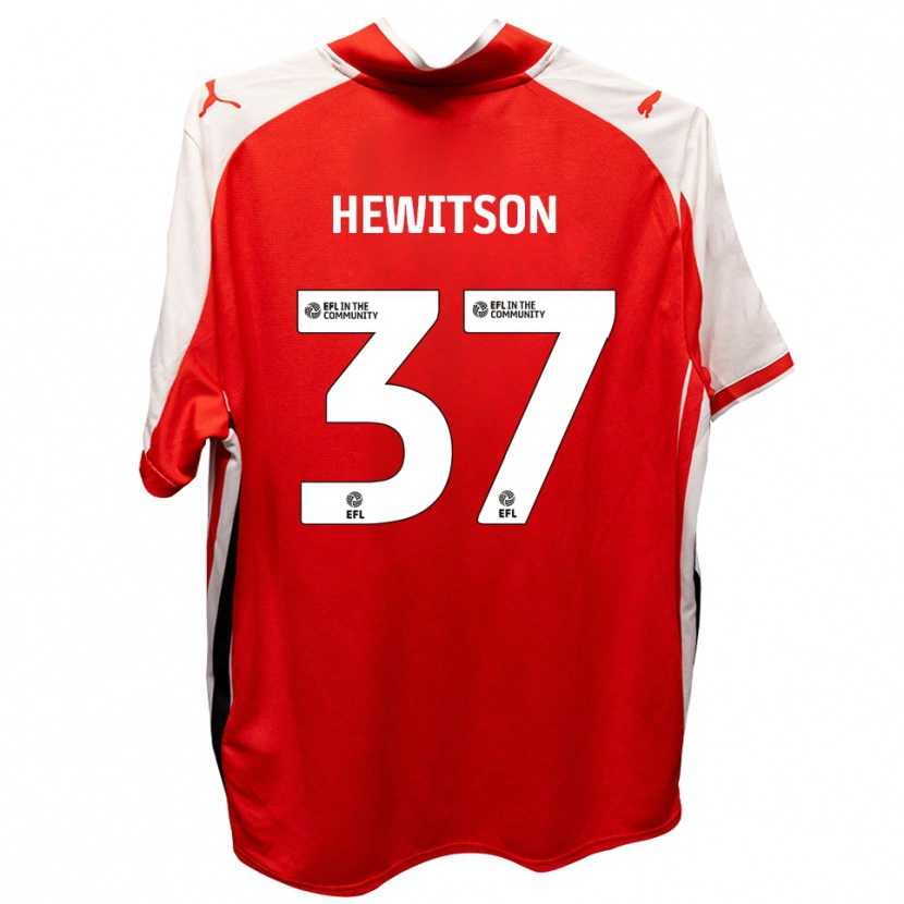 Danxen Mujer Camiseta Luke Hewitson #37 Rojo Blanco 1ª Equipación 2025/26 La Camisa