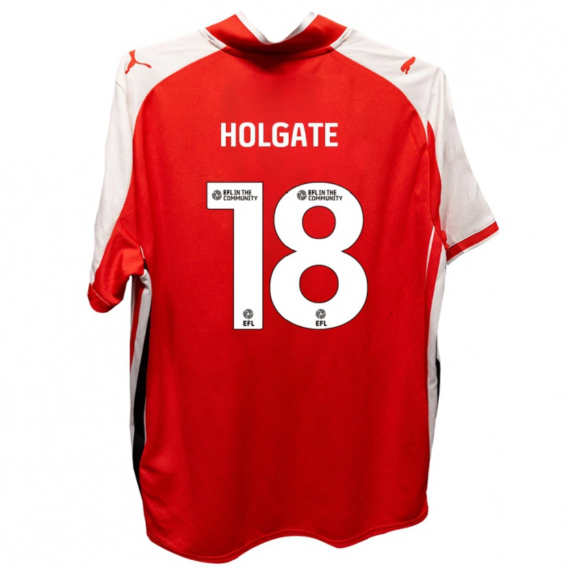 Danxen Mujer Camiseta Harrison Holgate #18 Rojo Blanco 1ª Equipación 2025/26 La Camisa
