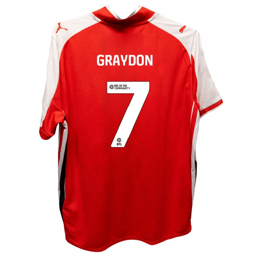 Danxen Mujer Camiseta Ryan Graydon #7 Rojo Blanco 1ª Equipación 2025/26 La Camisa