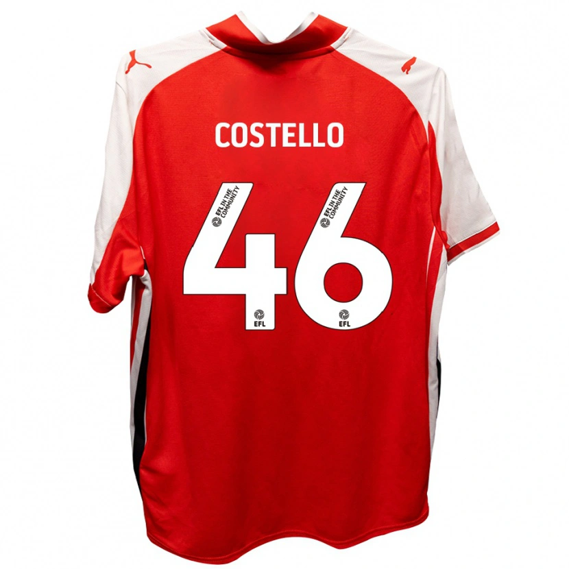 Danxen Mujer Camiseta Calum Costello #46 Rojo Blanco 1ª Equipación 2025/26 La Camisa