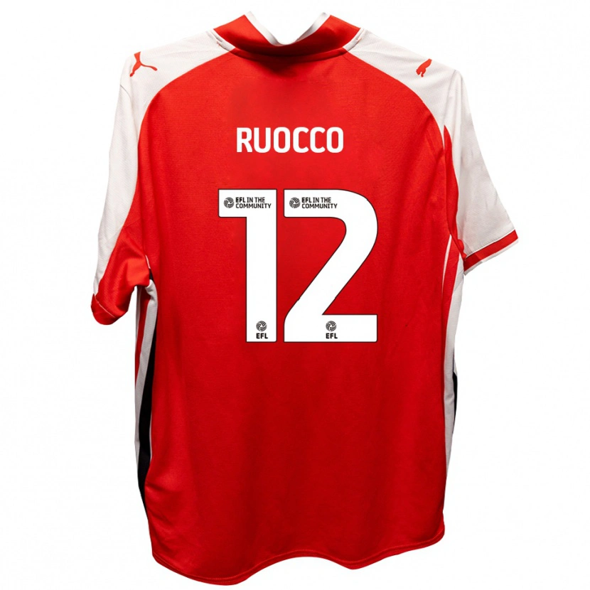 Danxen Mujer Camiseta Alessio Ruocco #12 Rojo Blanco 1ª Equipación 2025/26 La Camisa