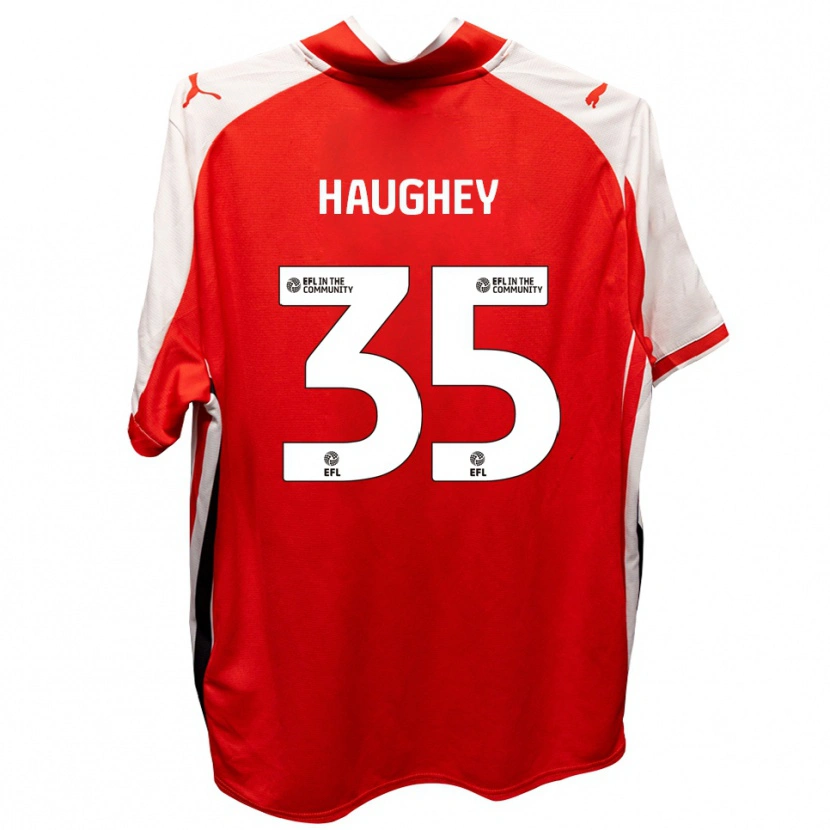 Danxen Mujer Camiseta Conor Haughey #35 Rojo Blanco 1ª Equipación 2025/26 La Camisa