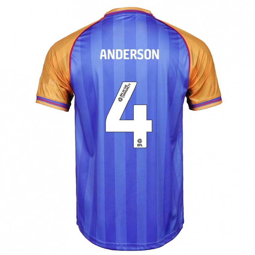 Danxen Mujer Camiseta Tom Anderson #4 Azul Naranja 1ª Equipación 2025/26 La Camisa