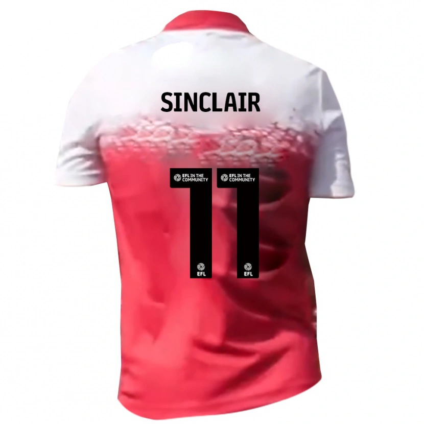 Danxen Mujer Camiseta Isaac Sinclair #11 Rojo Blanco 1ª Equipación 2025/26 La Camisa