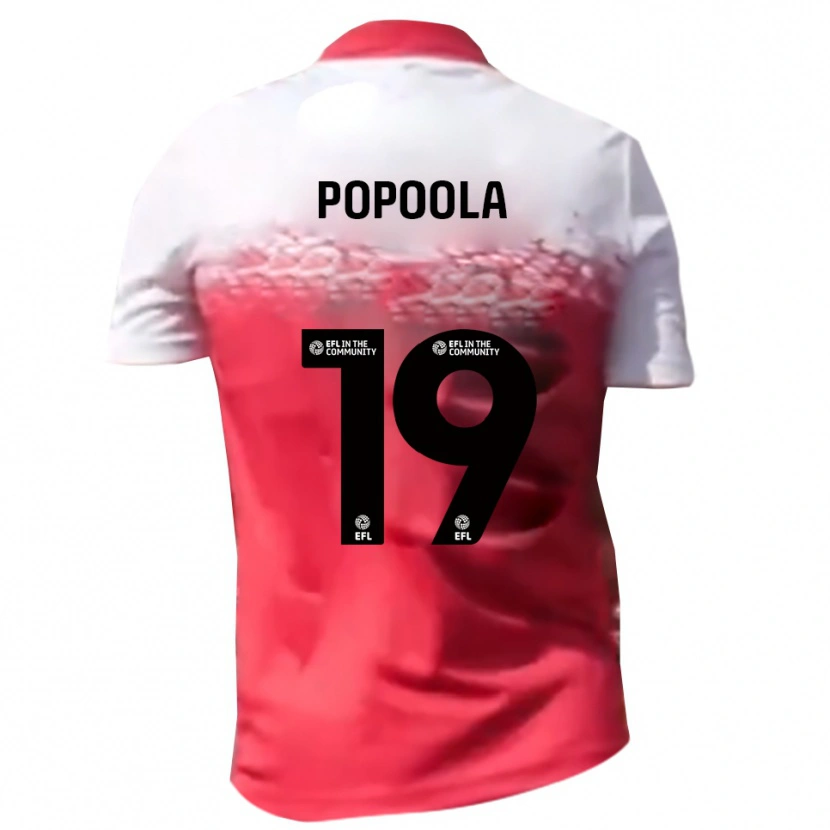 Danxen Mujer Camiseta Anjola Popoola #19 Rojo Blanco 1ª Equipación 2025/26 La Camisa