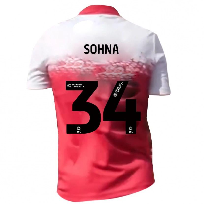 Danxen Mujer Camiseta Sheikh Sohna #34 Rojo Blanco 1ª Equipación 2025/26 La Camisa