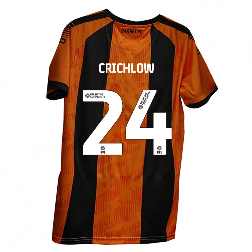 Danxen Mujer Camiseta Romoney Crichlow #24 Naranja Negro 1ª Equipación 2025/26 La Camisa