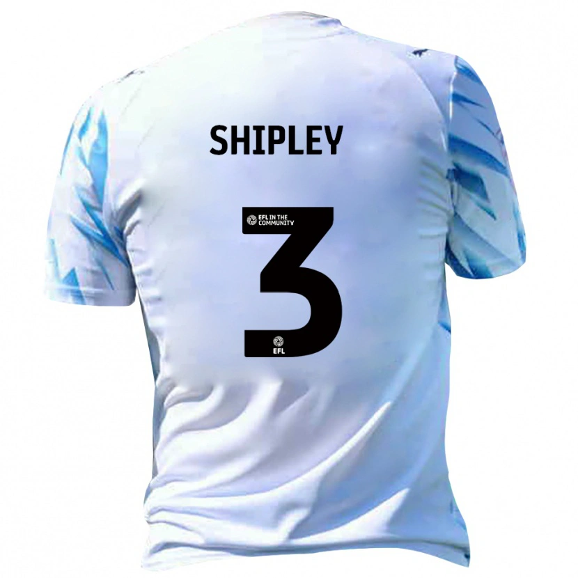 Danxen Mujer Camiseta Lewis Shipley #3 Blanco Celeste 1ª Equipación 2025/26 La Camisa