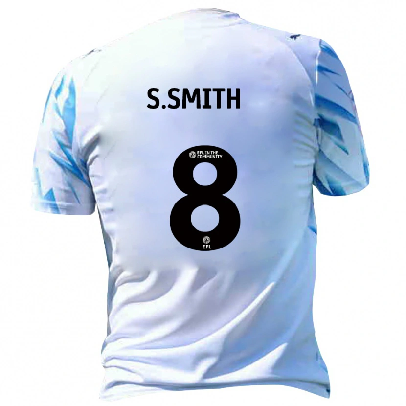 Danxen Mujer Camiseta Scott Smith #8 Blanco Celeste 1ª Equipación 2025/26 La Camisa