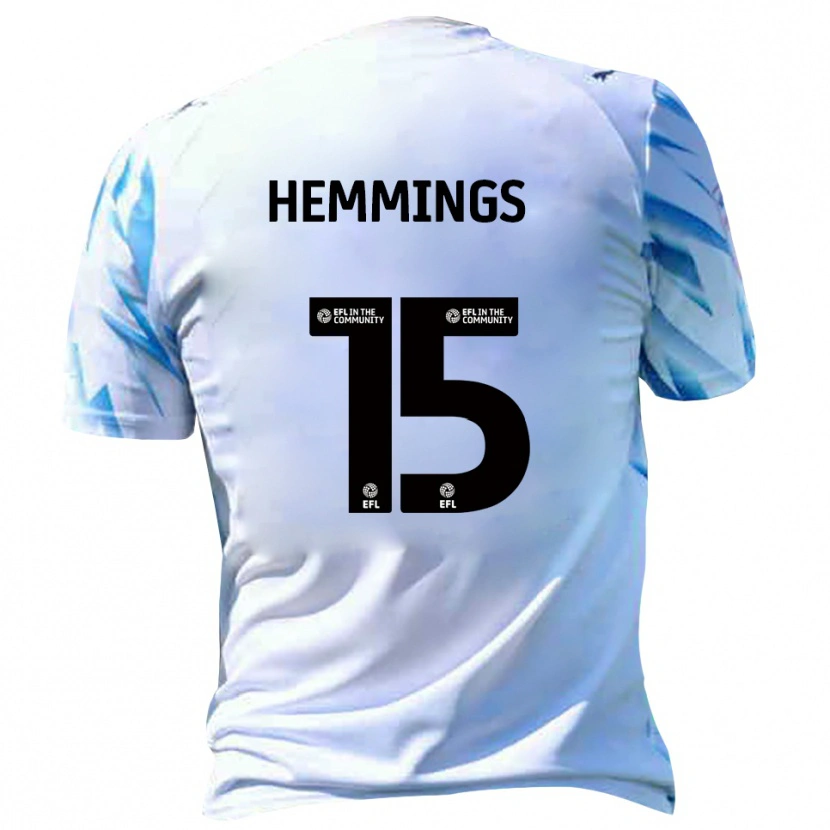 Danxen Mujer Camiseta Kane Hemmings #15 Blanco Celeste 1ª Equipación 2025/26 La Camisa