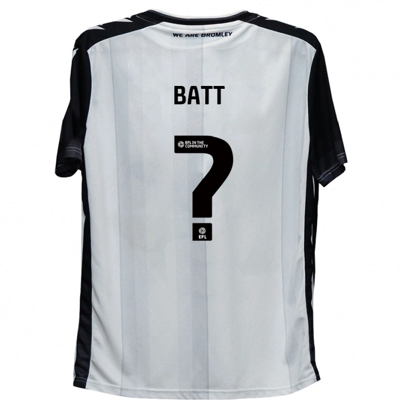 Danxen Mujer Camiseta James Batt #0 Blanco Negro 1ª Equipación 2025/26 La Camisa