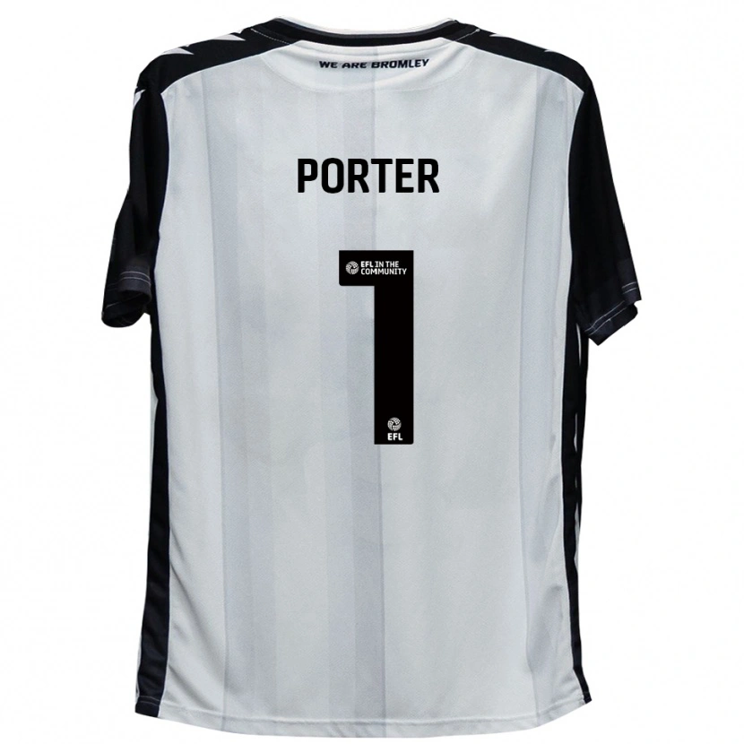 Danxen Mujer Camiseta George Porter #1 Blanco Negro 1ª Equipación 2025/26 La Camisa