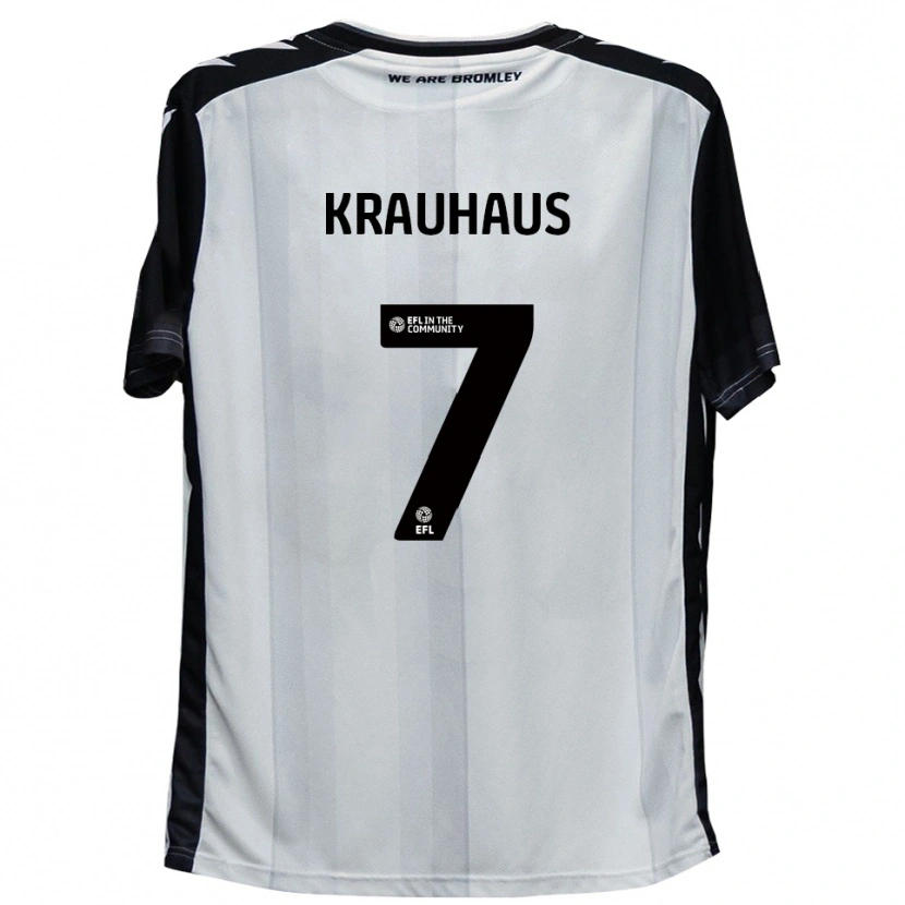 Danxen Mujer Camiseta Ben Krauhaus #7 Blanco Negro 1ª Equipación 2025/26 La Camisa