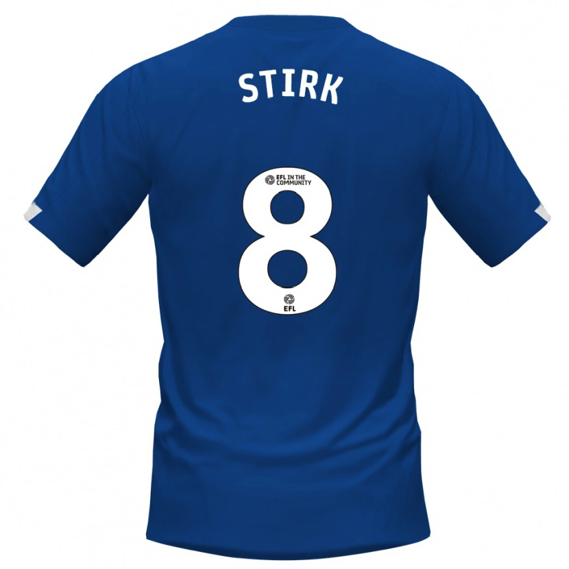 Danxen Mujer Camiseta Ryan Stirk #8 Azul Blanco 1ª Equipación 2025/26 La Camisa