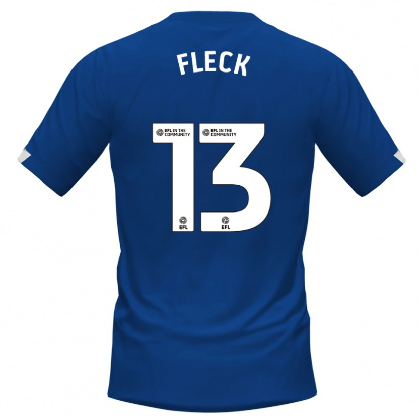 Danxen Mujer Camiseta John Fleck #13 Azul Blanco 1ª Equipación 2025/26 La Camisa