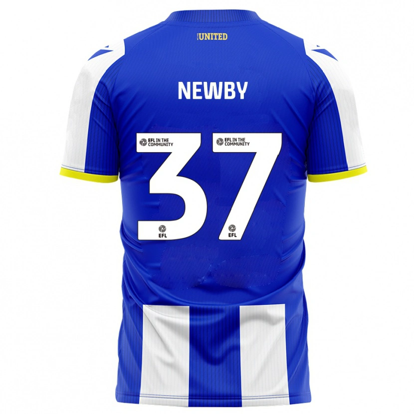Danxen Mujer Camiseta Alfie Newby #37 Azul Blanco 1ª Equipación 2025/26 La Camisa