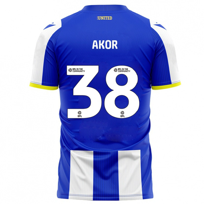 Danxen Mujer Camiseta Elkanah Akor #38 Azul Blanco 1ª Equipación 2025/26 La Camisa