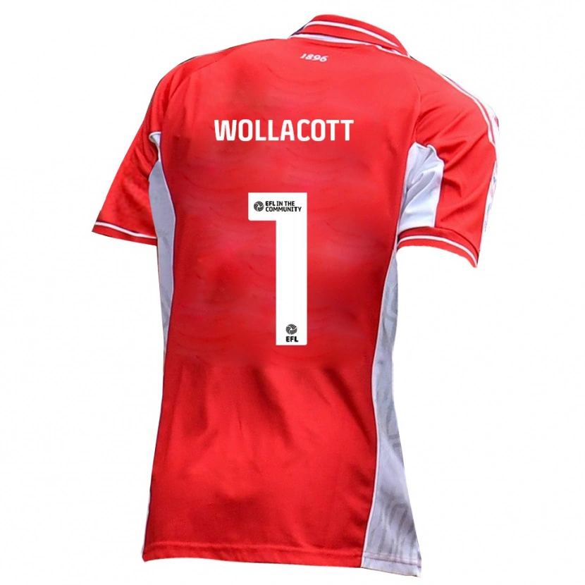 Danxen Mujer Camiseta Joe Wollacott #1 Rojo Blanco 1ª Equipación 2025/26 La Camisa