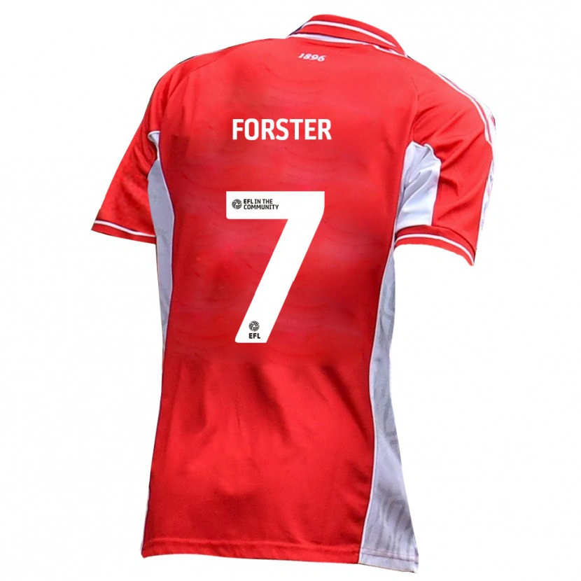 Danxen Mujer Camiseta Harry Forster #7 Rojo Blanco 1ª Equipación 2025/26 La Camisa