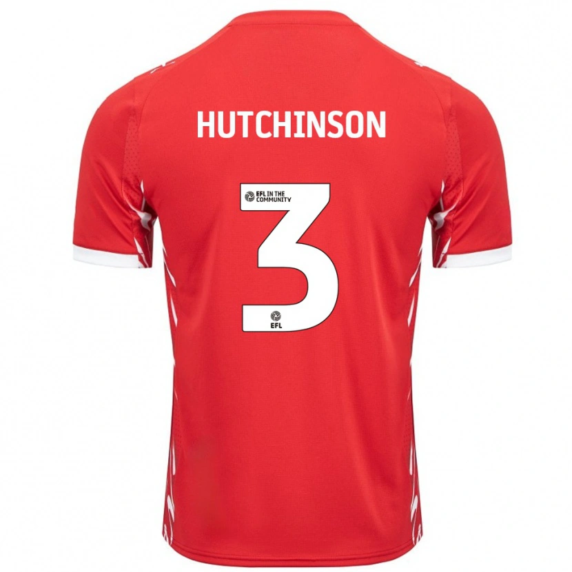 Danxen Mujer Camiseta Reece Hutchinson #3 Rojo Blanco 1ª Equipación 2025/26 La Camisa