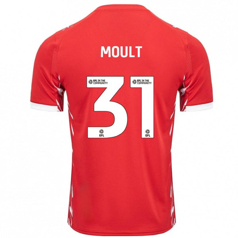 Danxen Mujer Camiseta Louis Moult #31 Rojo Blanco 1ª Equipación 2025/26 La Camisa