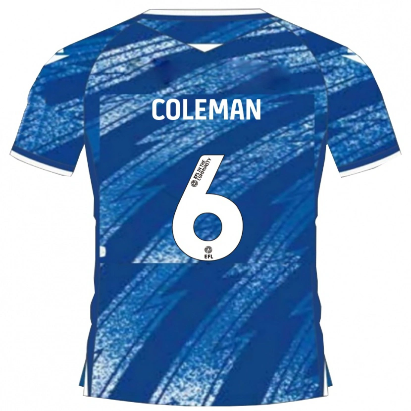 Danxen Mujer Camiseta Ethan Coleman #6 Azul Blanco 1ª Equipación 2025/26 La Camisa