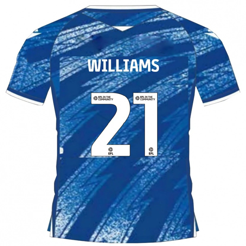 Danxen Mujer Camiseta Euan Williams #21 Azul Blanco 1ª Equipación 2025/26 La Camisa